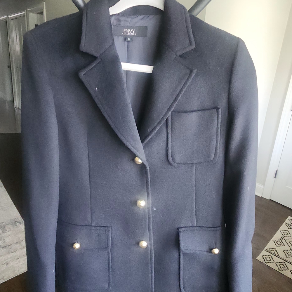 Envy Dark Blue Blazer with Metallic Accents